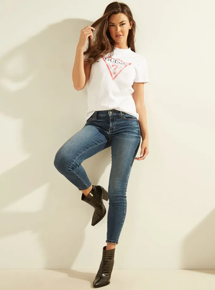 Women Tees and Tanks GUESS Eco White Classic Logo Tshirt Women Tees and Tanks GUESS Eco White Classic Logo Tshirt