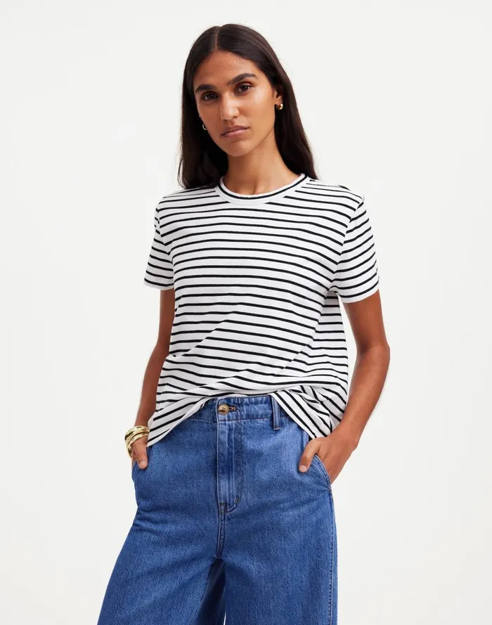 Women Tees Madewell Cotton Perfect Crewneck Tee Jet Black