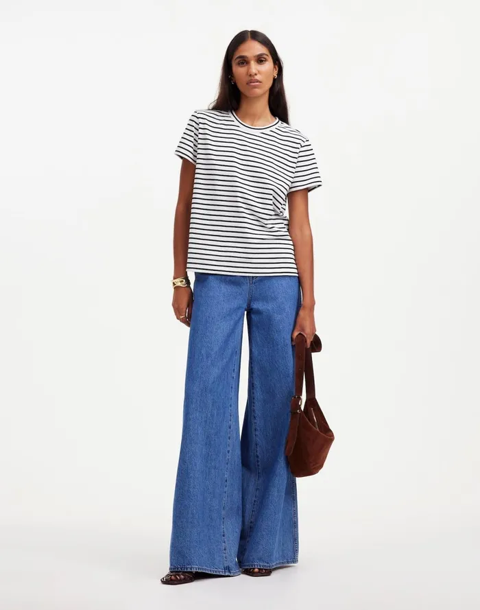 Women Tees Madewell Cotton Perfect Crewneck Tee Jet Black