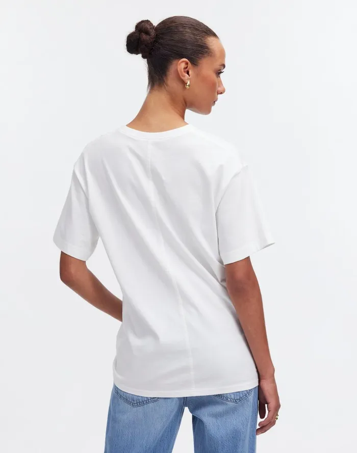 Women Tees Madewell Cotton Relaxed Oversized Tee Eyelet White