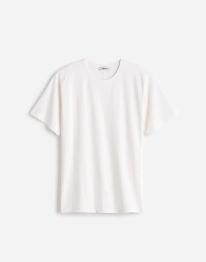 Women Tees Madewell Cotton Relaxed Oversized Tee Eyelet White