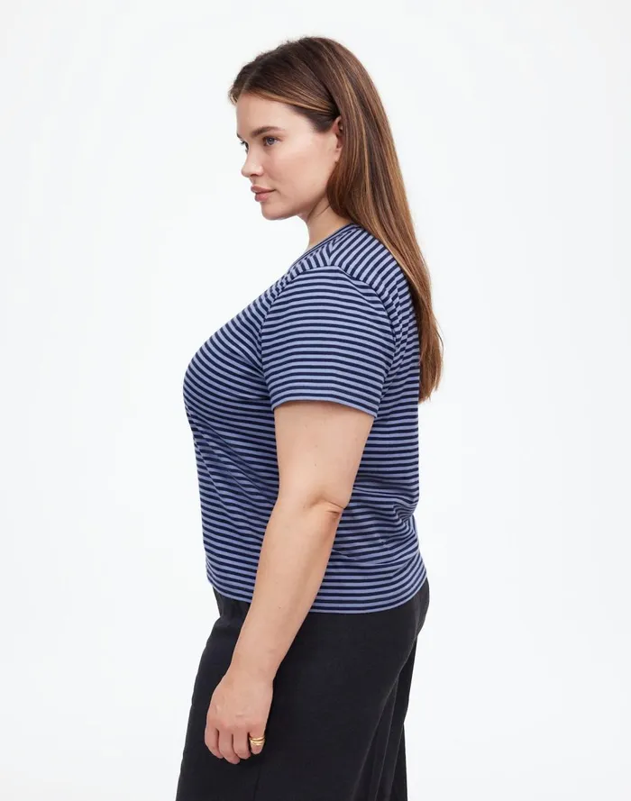 Women Tees Madewell Plus Cotton Perfect Crewneck Tee Teapot Blue
