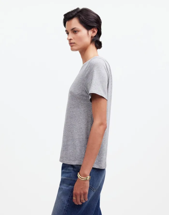 Women Tees Madewell Premium Standard 01 The Shrunken Tee Hthr Grey