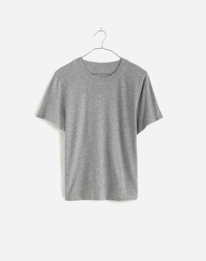 Women Tees Madewell Premium Standard 01 The Shrunken Tee Hthr Grey
