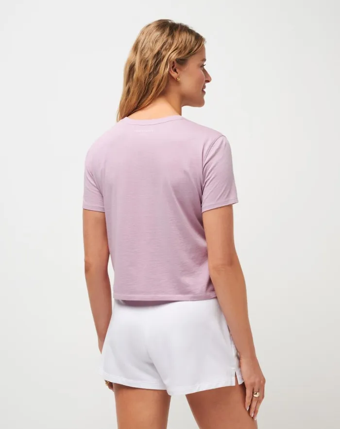 Women Tees TravisMathew BRING THE SUN GRAPHIC TEE Mauve Shadows