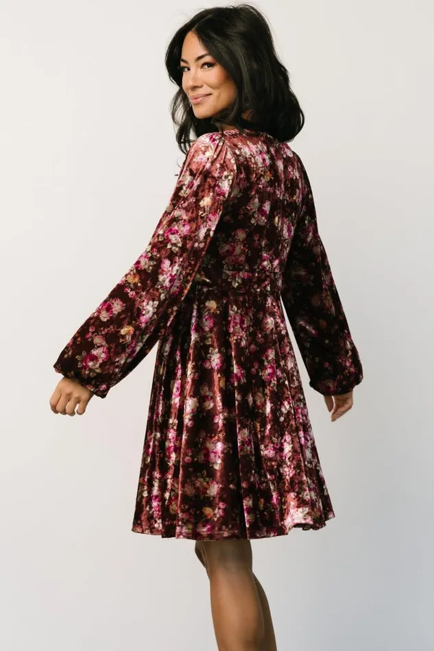 Women Teri Velvet Short Dress Auburn Multi Baltic Born Short Dresses Women Teri Velvet Short Dress Auburn Multi Baltic Born Short Dresses