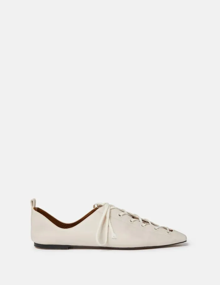 Women Terra Laced Alter Mat Ballerina Flats Greggio White Stella McCartney Flats