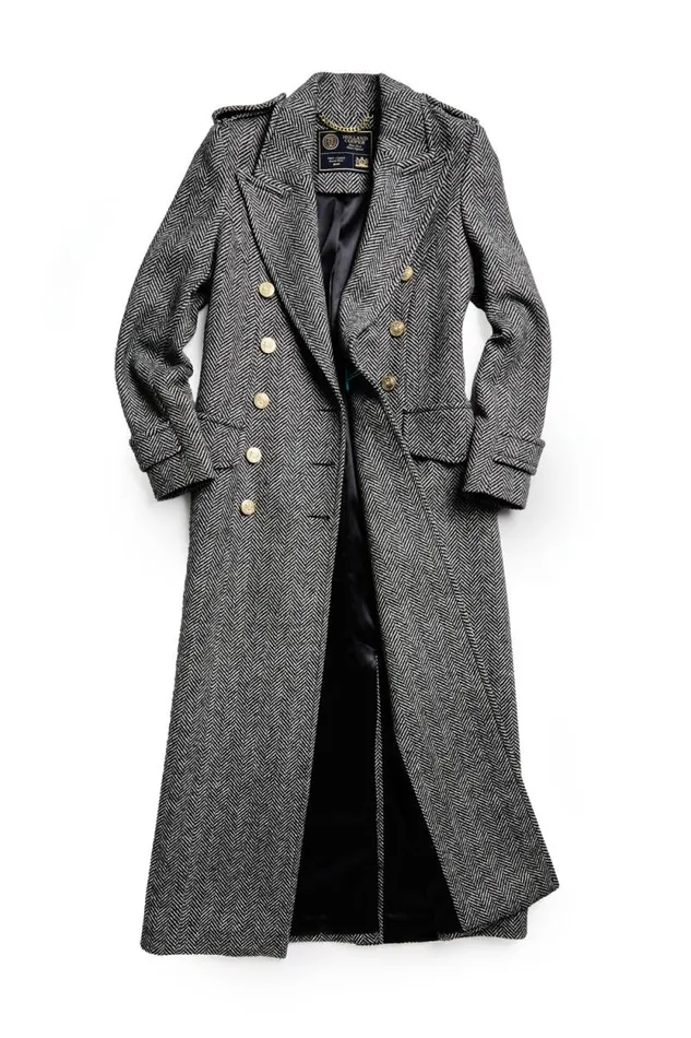 Women The Great Coat Wide Tooth Black Herringbone Holland Cooper Coats