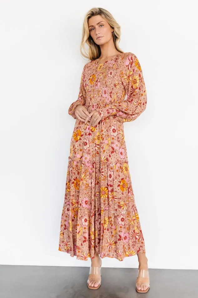 Women Thea Smocked Maxi Dress Multi Floral Baltic Born Maxi Dresses