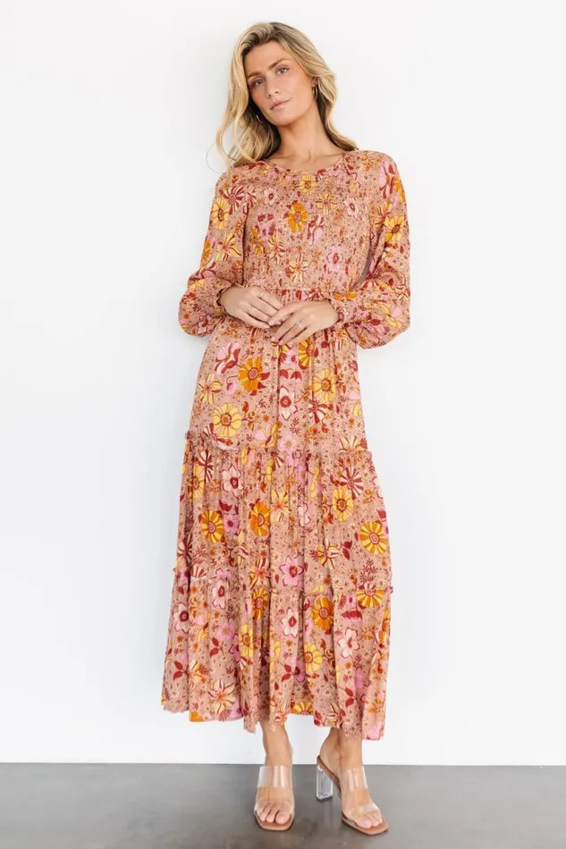 Women Thea Smocked Maxi Dress Multi Floral Baltic Born Maxi Dresses