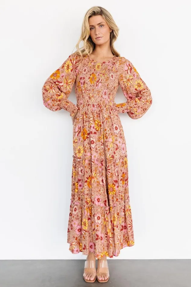 Women Thea Smocked Maxi Dress Multi Floral Baltic Born Maxi Dresses