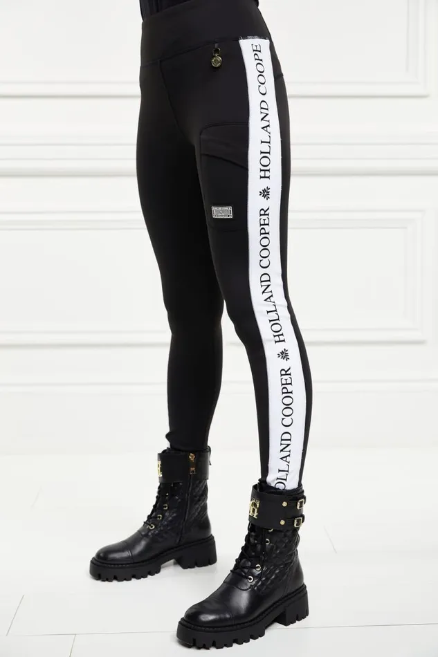 Women Thermal Panel Ski Leggings Black Holland Cooper Knitwear And Thermals