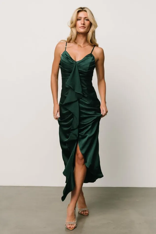 Women Thessaly Maxi Dress Dark Green Baltic Born Tulle Styles