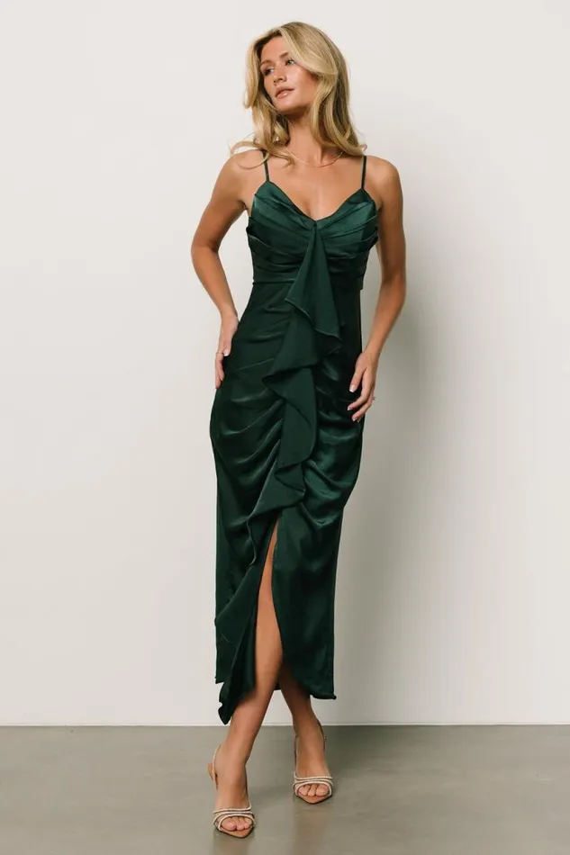 Women Thessaly Maxi Dress Dark Green Baltic Born Tulle Styles Women Thessaly Maxi Dress Dark Green Baltic Born Tulle Styles