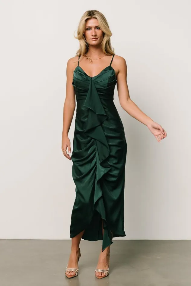 Women Thessaly Maxi Dress Dark Green Baltic Born Tulle Styles Women Thessaly Maxi Dress Dark Green Baltic Born Tulle Styles