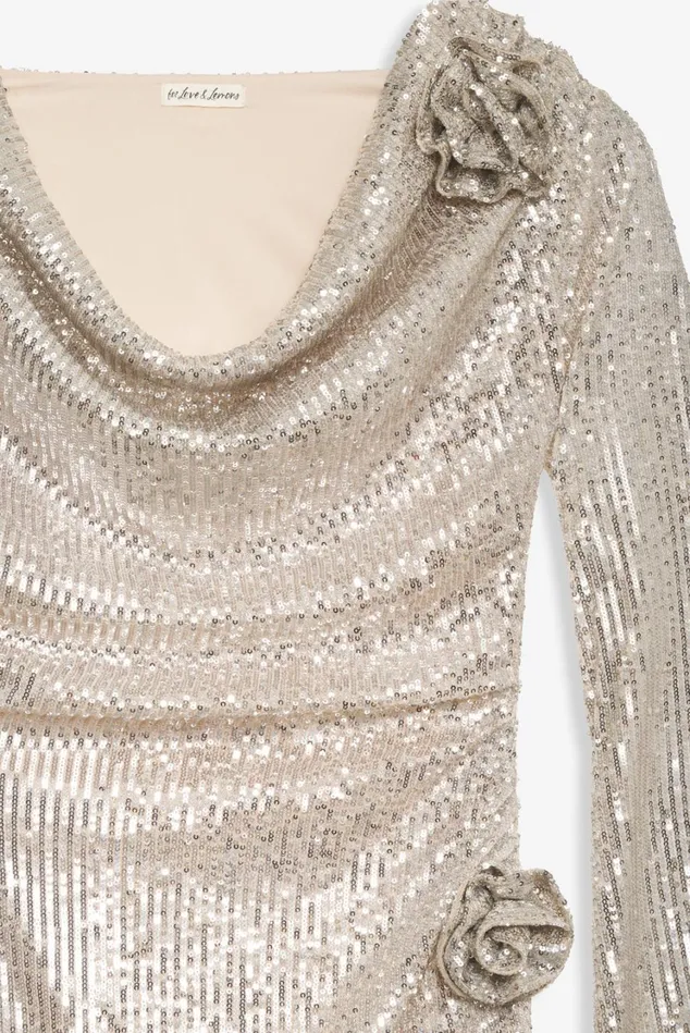 Women Tia Mini Dress Silver For Love and Lemons Dresses Women Tia Mini Dress Silver For Love and Lemons Dresses