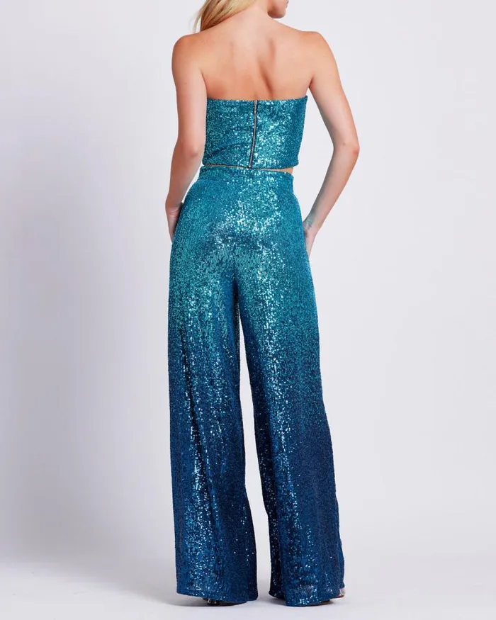 Women Tops and Bodysuits PatBO EMBROIDERED OMBRE SEQUIN TOP FINAL SALE High Tide