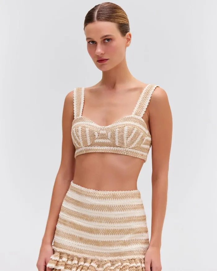 Women Tops and Bodysuits PatBO JUTE BRALETTE TOP Sand