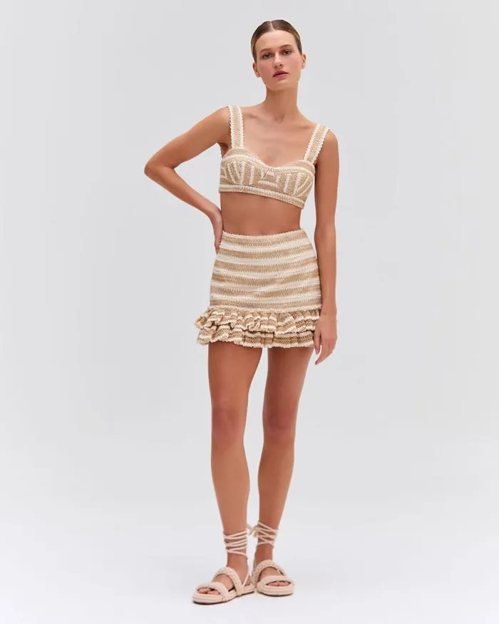 Women Tops and Bodysuits PatBO JUTE BRALETTE TOP Sand