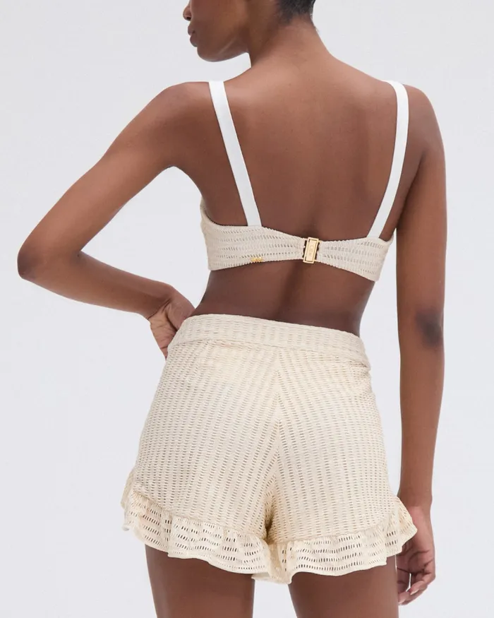 Women Tops and Bodysuits PatBO METALLIC KNIT TOP Off White