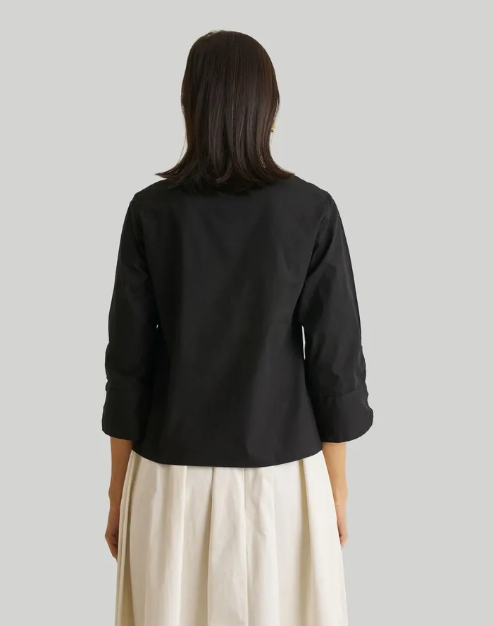 Women Tops and Shirts Madewell Reistor Front Twist Top Black