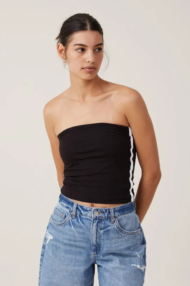 Women Tops Cotton On Billi Tube Top Black