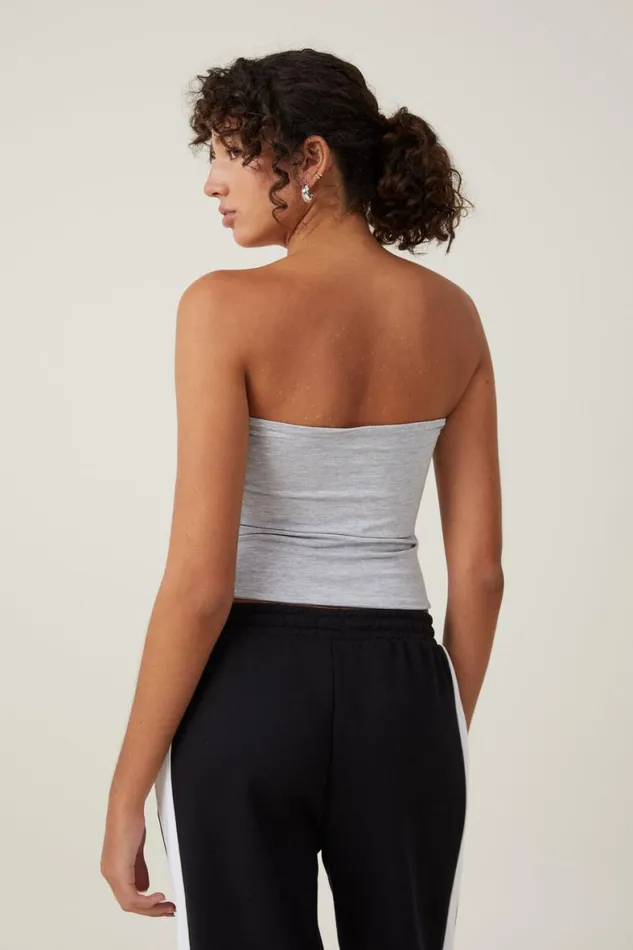 Women Tops Cotton On Billi Tube Top Grey Marle