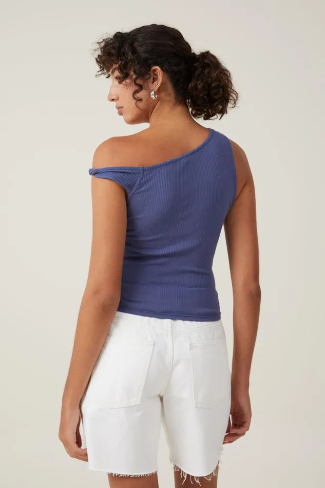 Women Tops Cotton On Margot Off The Shoulder Tank Vintage Navy