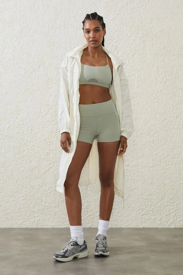 Women Tops Cotton On Ultra Luxe Mesh Strappy Crop Green Cloud