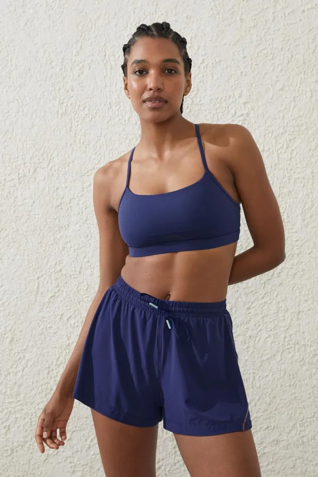 Women Tops Cotton On Ultra Luxe Mesh Strappy Crop Quiet Skyav Stitch