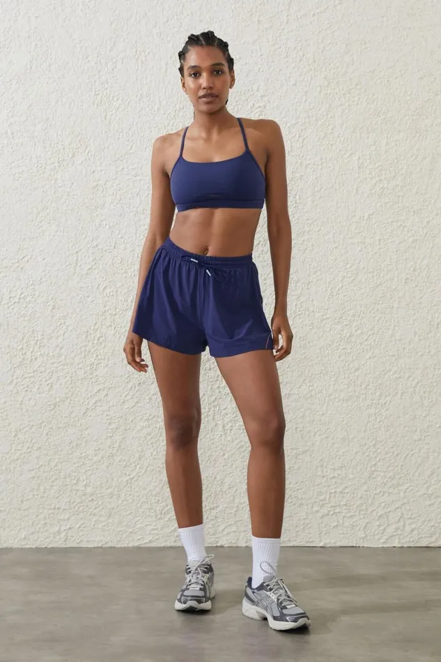Women Tops Cotton On Ultra Luxe Mesh Strappy Crop Quiet Skyav Stitch