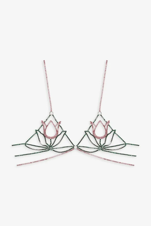 Women Tulip Rhinestone Bralette Pink For Love and Lemons Tops Women Tulip Rhinestone Bralette Pink For Love and Lemons Tops