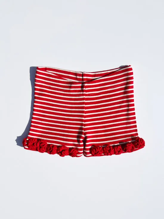 Women Turkana Knit Short Red White Bottoms Lisa Says Gah