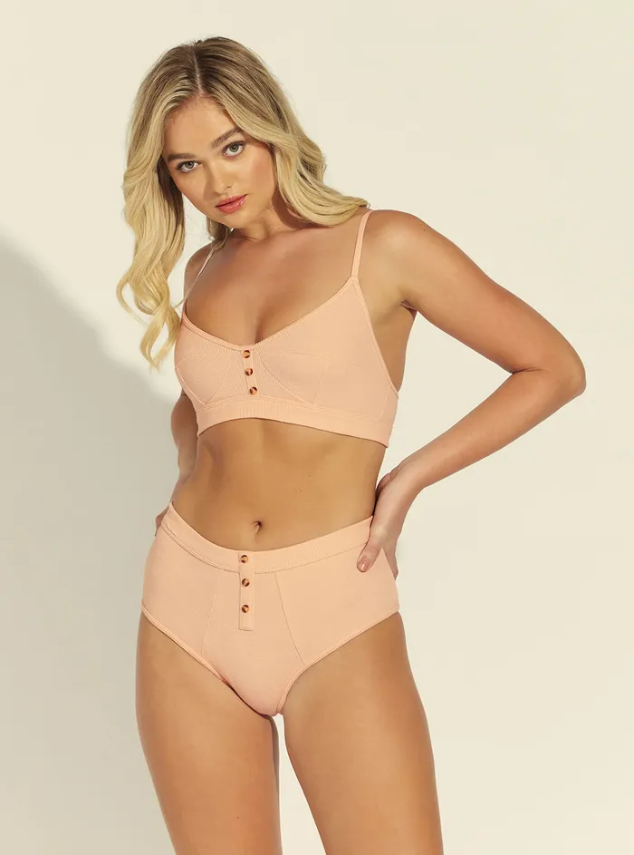 Women Underwear GUESS Eco Pink Addy Ribbed Bralette