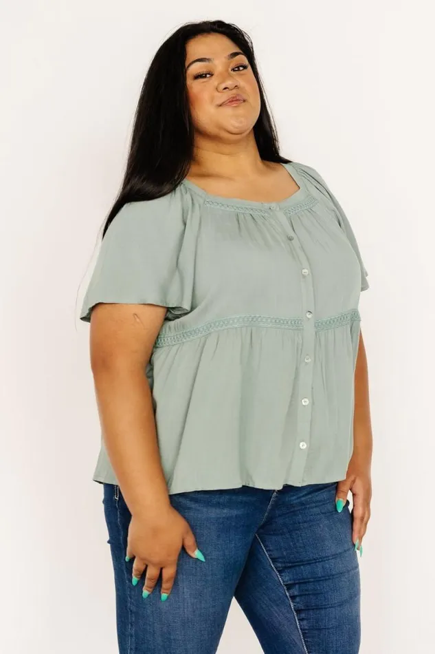 Women Unity Button Up Top Sage Baltic Born Blouses and Shirts
