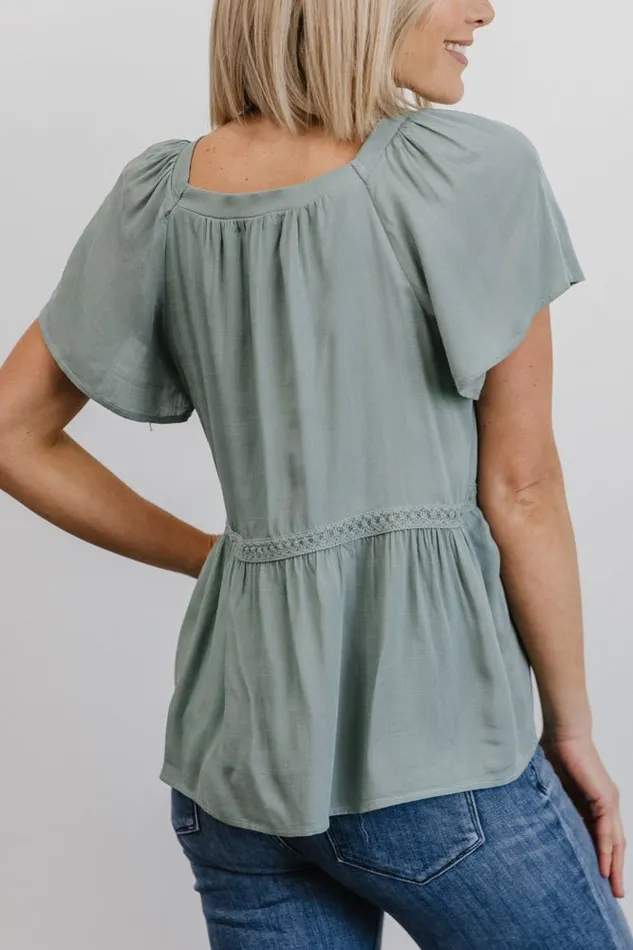 Women Unity Button Up Top Sage Baltic Born Blouses and Shirts
