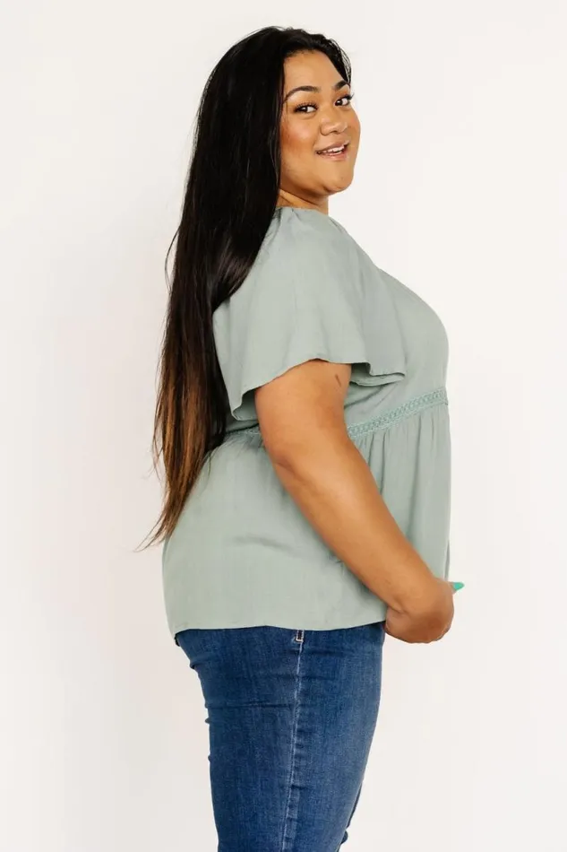 Women Unity Button Up Top Sage Baltic Born Blouses and Shirts