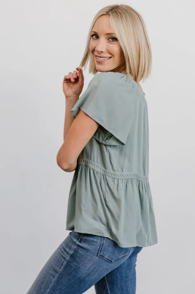 Women Unity Button Up Top Sage Baltic Born Blouses and Shirts