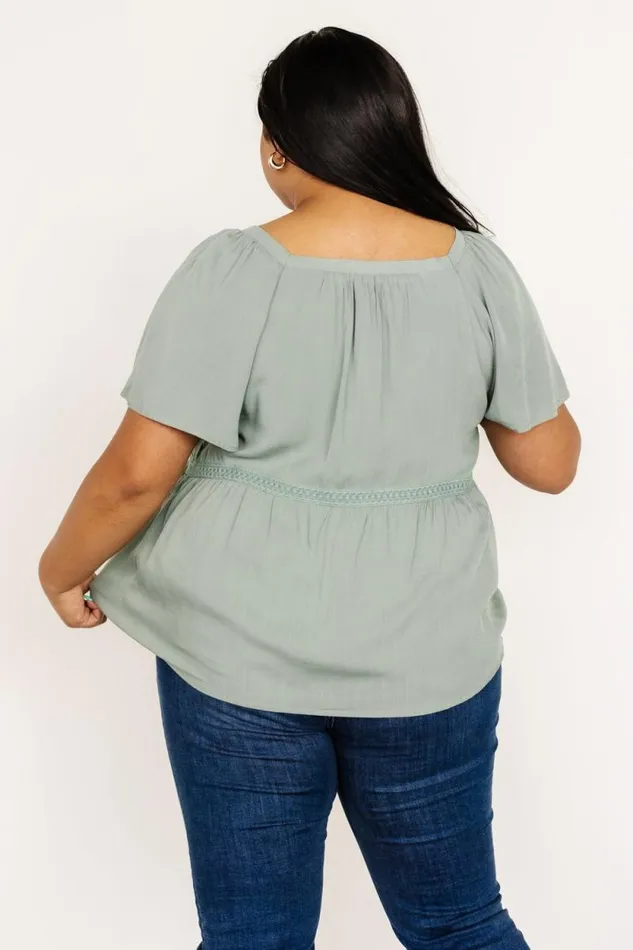 Women Unity Button Up Top Sage Baltic Born Blouses and Shirts