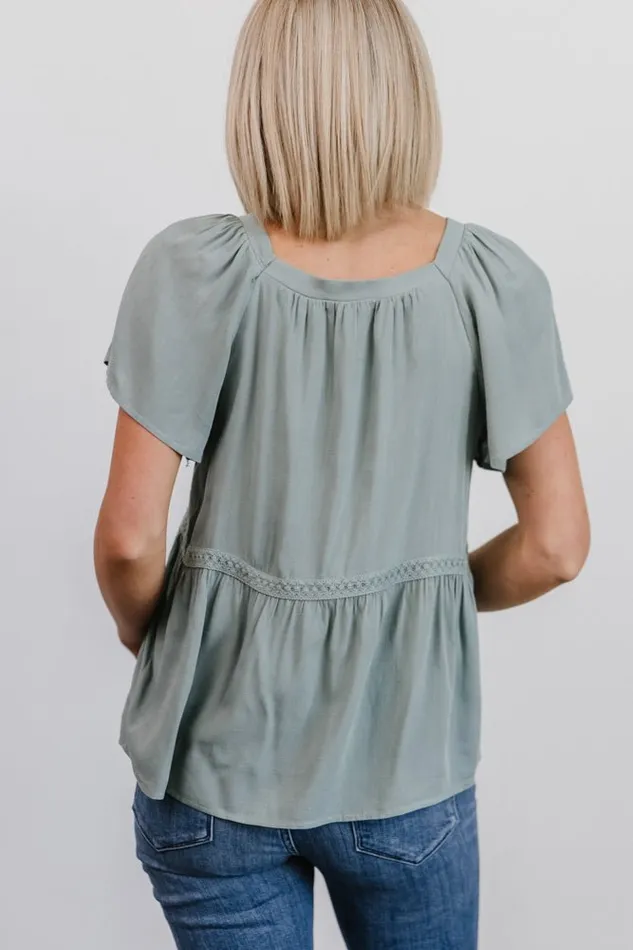 Women Unity Button Up Top Sage Baltic Born Blouses and Shirts