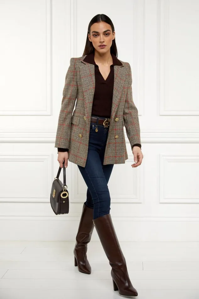 Women VNeck Rib Top Chocolate Holland Cooper Knitwear Women VNeck Rib Top Chocolate Holland Cooper Knitwear