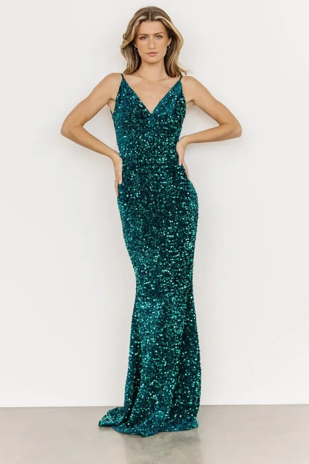 Women Valdez Sequin Gown Topaz Baltic Born Embellished and Sequined