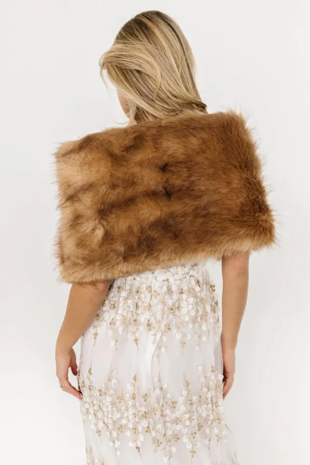 Women Valerie Faux Fur Shawl Fawn Baltic Born Shawls Women Valerie Faux Fur Shawl Fawn Baltic Born Shawls