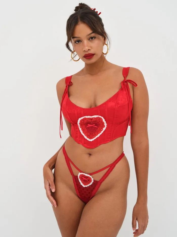 Women Velma Heart Bustier Red For Love and Lemons Lingerie Women Velma Heart Bustier Red For Love and Lemons Lingerie