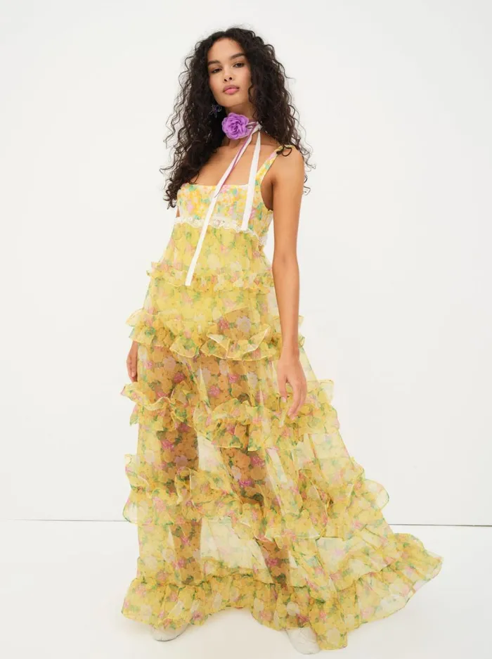 Women Vikki Maxi Dress Yellow For Love and Lemons Dresses