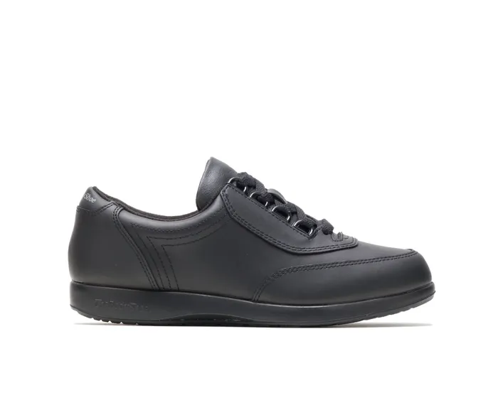 Women Walking Shoes Hush Puppies Classic Walker Black Leather