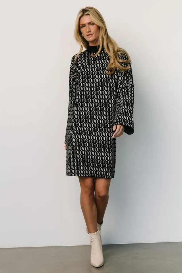 Women Webster Sweater Dress Black Print Baltic Born Sweaters