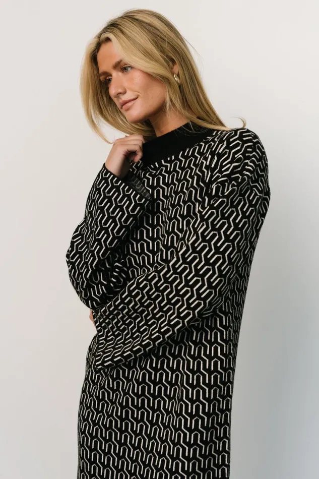 Women Webster Sweater Dress Black Print Baltic Born Sweaters Women Webster Sweater Dress Black Print Baltic Born Sweaters