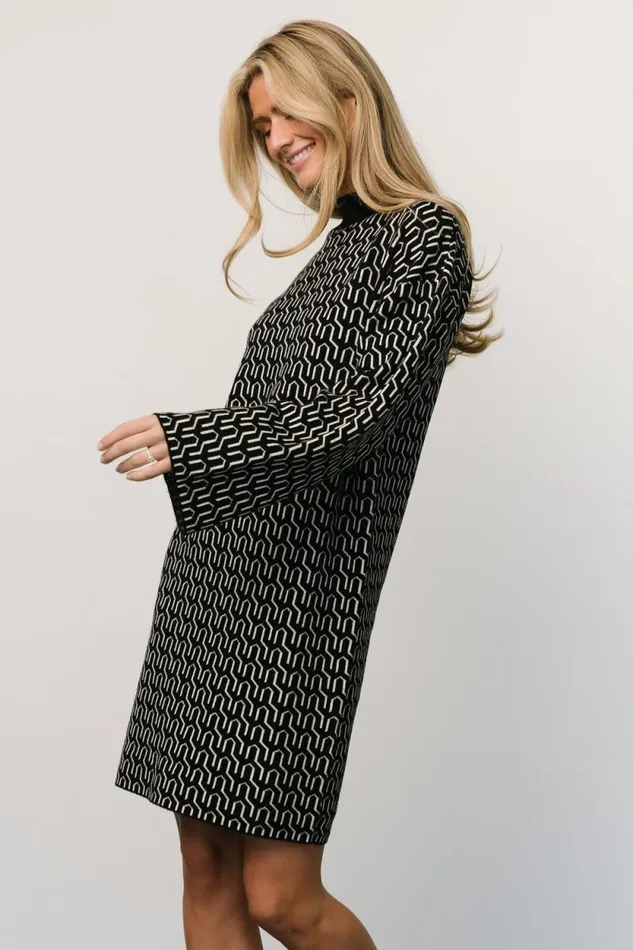 Women Webster Sweater Dress Black Print Baltic Born Sweaters Women Webster Sweater Dress Black Print Baltic Born Sweaters