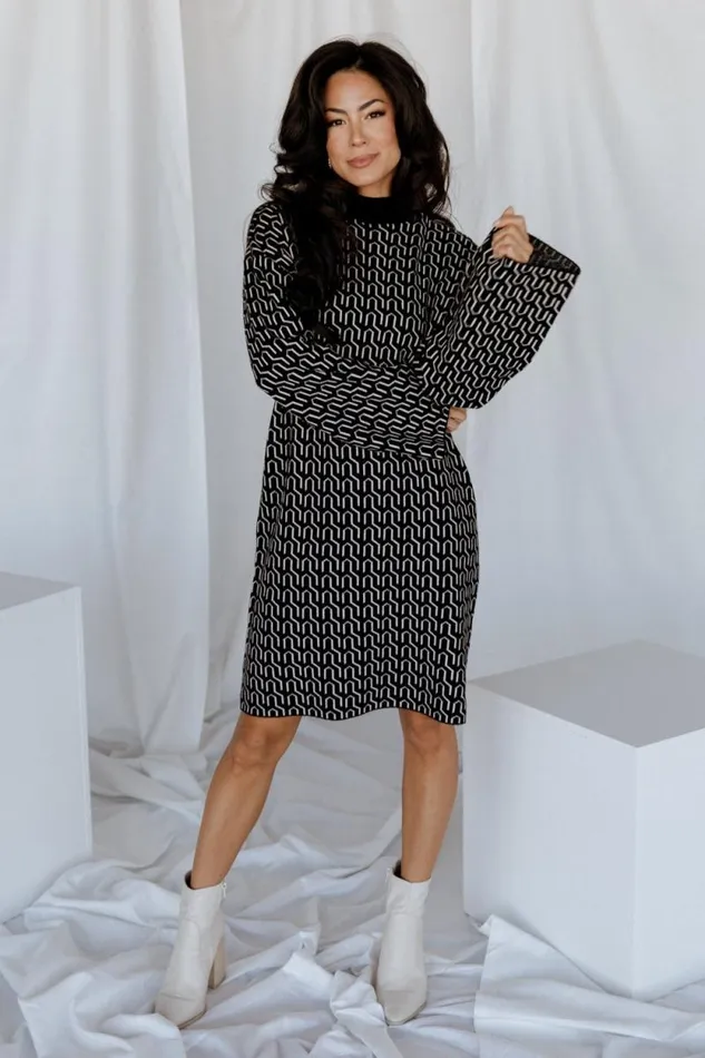 Women Webster Sweater Dress Black Print Baltic Born Sweaters Women Webster Sweater Dress Black Print Baltic Born Sweaters
